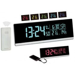 TFA. Будильник TFA "MULTI-COLOR" с внешним термометром, меняет цвета, адаптер, 215x30x75 мм (6025480