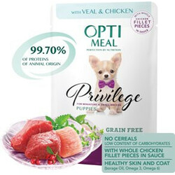 Optimeal. Корм для щенков телятина курица в соусе  85 гр(4820083905988)