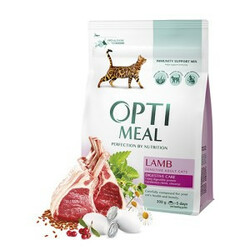 Optimeal. Сухой корм для котов с чувствительным пищеварением - ягненок 300г(4820083905292)