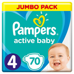 Pampers. Подгузники Pampers Active Baby Размер 4 (9-14 кг), 70 шт  (948250)