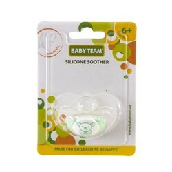 Baby Team. Пустышка силиконовая ортодонтическая 6мес + медвежонок (3102)