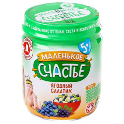 Маленьке щастя. Фруктове пюре "Ягідний салат", 5мес(003001)