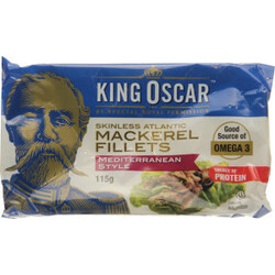 King Oscar. Скумбрия  атлант филе По-средиземноморски 115 г(5901489219639)