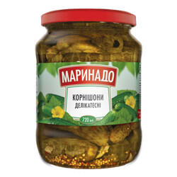 Маринадо. Корнішони Делікатесні 720мл(9865060030722)