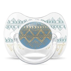 Suavinex. Пустушка з фізіологічною соскою "Couture", 4-18 мес, блакитна(8426420045896)