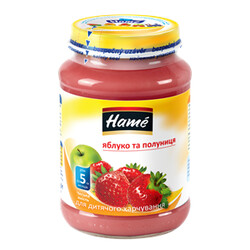 Hame. Фруктовое пюре "Яблоко-Клубника", 5+ м. 190 г. (703714)