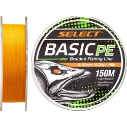 Select. Шнур Basic PE 150m (оранж.) 0.16mm 18LB/8.3kg (1870.27.74)