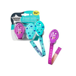 Tommee teppee. Цепочка для пустышки, 2 шт., фиолетовый с голубым (71586)