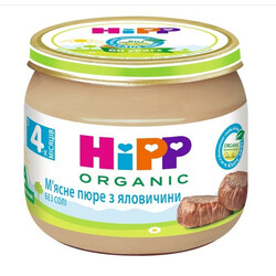 HIPP. М'ясне пюре  з Яловичини, 4+ м.  80 р.(9062300126034)