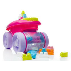 Fisher Price. Розовая тележка-каталка "Собираем кубики" Mega Bloks (CNK33)