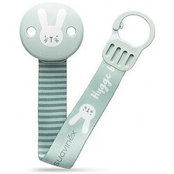 Suavinex. Кліпса для пустушки з атласною стрічкою "Hygge : Затишні історії", бірюзова(8426420068642)