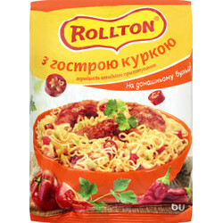 Роллтон. Вермішель Роллтон на гострий. домашн. бульйоні з куркою 60 г(4820179250114)