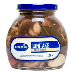 Премія. Гриби  Шиитаке мариновані стерилізовані 250гр(4824034039241)