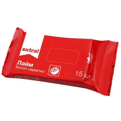 Extra!. Серветки вологі Лайм15шт/уп   (4824034020089)