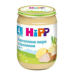 HIPP.  "Картопляне пюре з кроликом", 4+ м. 190 р.(9062300131281)