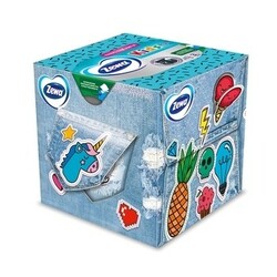 Zewa. Серветки косметичні Kids 3D Box тришарові 60 шт(7322540413977) - в ассорт