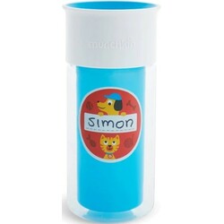 Munchkin. Чашка-непроливайка Miracle 360 Insulated Sticker Блакитна 266 мл(735282174070)