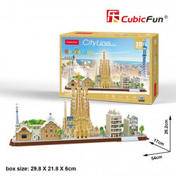 CubicFun. Трехмерн.головол.-конструктор 3D пазл"CITY LINE BARCELONA"(6944588202569)