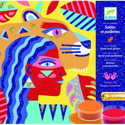 DJECO. Художній комплект малювання кольоровим піском "Тотемные тварини"(3070900086333)