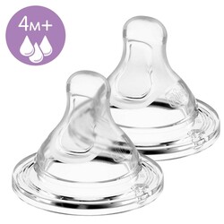 Chicco.Соска Physio, силикон,быстрый поток,4м+ (2шт) (8058664122219)