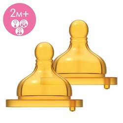 Chicco. Соска Original Touch, латекс, сменный поток, 2м+ (2шт) (8058664121885)