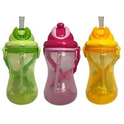 Lindo. Поилка-непроливайка А 41 Premium з ремінцем і силіконовою трубочкою 420мл, 9мес(500419)