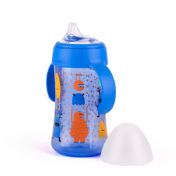 Suavinex.Чашка з силіконовим носиком, 270 мл,+4 місяці, "Лісові історії"/блакитна(306943)