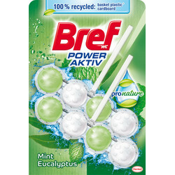 Bref. Твердый туалетный блок Сила актив Мята и Эвкалипт Дуопак 100г (360158)