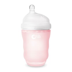 Olababy. Силіконова антиколиковая пляшка GentleBottle Rose/рожевий, 240мл(80850)