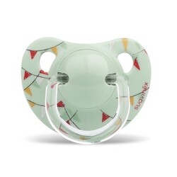 Suavinex.Пустышка анатомическая, 0-6 месяцев, "Истории малышей" / авто с флажками (304391/2)