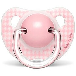 Suavinex.Пустышка анатомическая, 0-6 месяцев, "Истории малышей" / розовый бантик (304389/2)