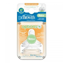 Dr. Brown's. Соска с Y-отверст. для бутылочки с широким горлышком Options+, 9+ мес,2шт(WNY201-INTL)