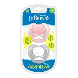 Dr. Brown's. Пустушка ADVANTAGE "Рожеві зірки", 0-6 мес, 2 шт. в упак. (PA12001 - INTLX)