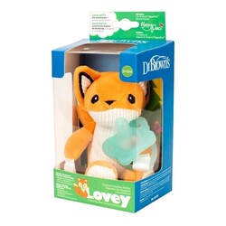 Dr. Brown's. Цельная силиконовая пустышка, в комплекте с игрушкой Лисичка, 0-12 мес (AC123-P6)