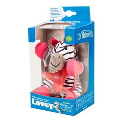 Dr. Brown's. Цельная силиконовая пустышка, в комплекте с игрушкой Зебра, 0–12 мес (AC156-P6)