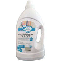 Белое хозяйственное жидкое мыло Белая овечка 100% power, 4 л. (301513)