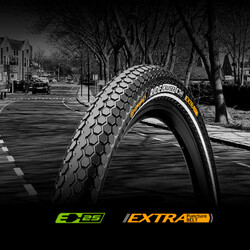Continental. Покришка RIDE Cruiser Reflex, 28 "x2.00,50-622, Wire, ExtraPuncture Belt, 1130г, черн (101531)