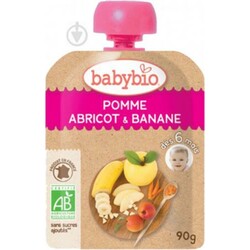 Babybio. Пюре органическое из яблока, абрикоса и банана 90гр (54012)