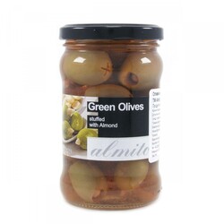 Almito. Оливки Королевские зеленые фаршир.миндалем 230г. (5200311704702)