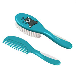 BabyOno. Щетка и гребешок для волос Супермягкая щетина, бирюзовый (570/02)