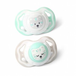 BabyOno. Пустышка силиконовая, симметричная, 6-18 месяцев, 2 шт. (1225/01)