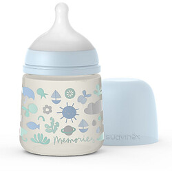 Suavinex.Пляшка 150 мл, анатомічна соска повільний потік " історії малюків" / рожева(307108)