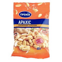 Премія. Арахіс солоний смажений із смаком бекону 60г.(4824034015085)