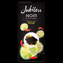 Jubileu. Шоколад черный со вкусом лайма и перца 100г. (5601055314101)