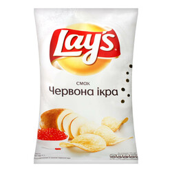 Lay`s. Чипсы картофельные со вкусом красной икры 120г. (4823063115858)