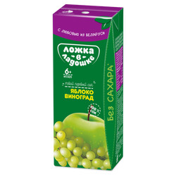 Ложка в долоньці. Сік яблуко-виноград 6м +, 200 мл. (4812021000596)