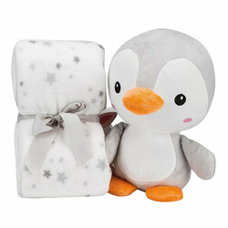 Flecce.Плед flecce + plush toy pinguin gray (8100260)