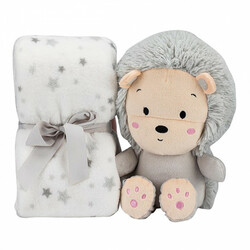 Interbaby.Плед flecce + plush toy lion gray (8100261)