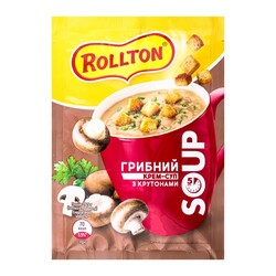 Rollton. Крем-суп грибний з крутонами саше 15,5г. (4820179254341)