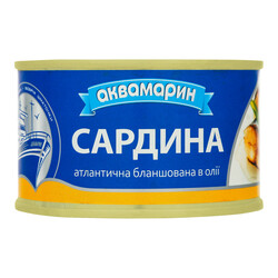 Аквамарин. Сардина бланшированная в масле 230 г (4820183773746)